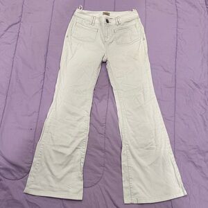 Women’s Free People Cream Buttoned Pants-Just wrinkled! Excellent condition!
